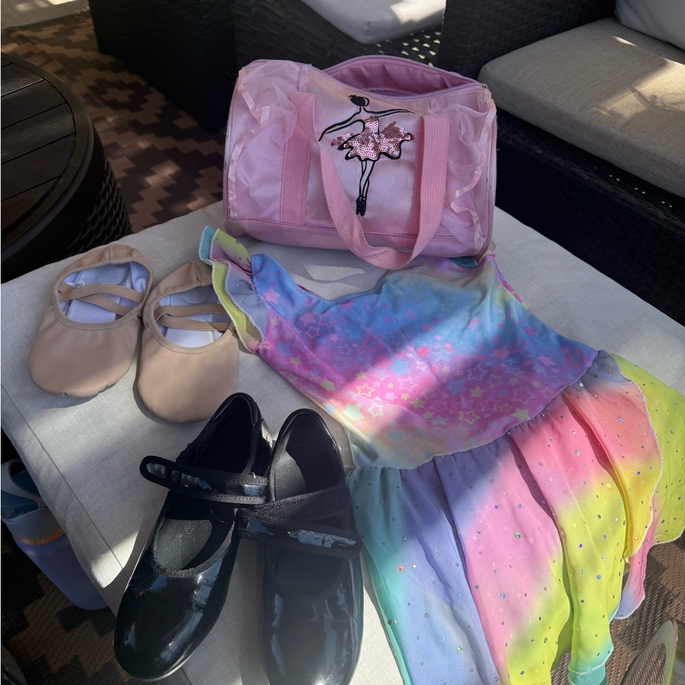 Rainbow Ballet Dress with Pink Bag